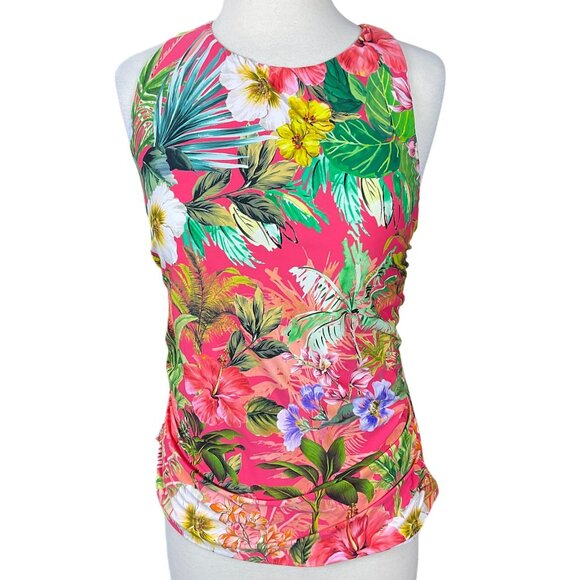 Jantzen Nora High Neck Bright Colorful Tropical Floral Tankini Set Sz 18 NWT - Picture 2 of 14